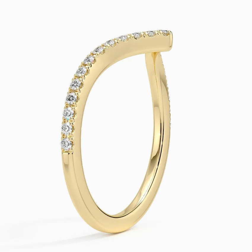 0.18CTW Elongated Luxe Flair Wedding Band Ring - LR61