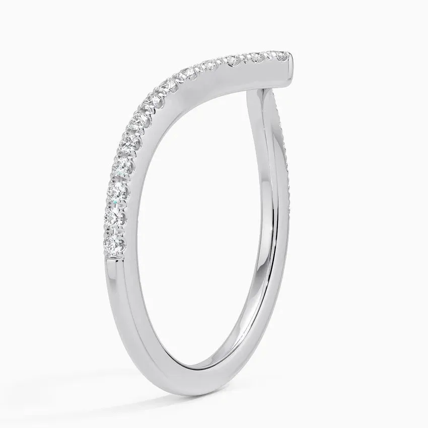 0.18CTW Elongated Luxe Flair Wedding Band Ring - LR61