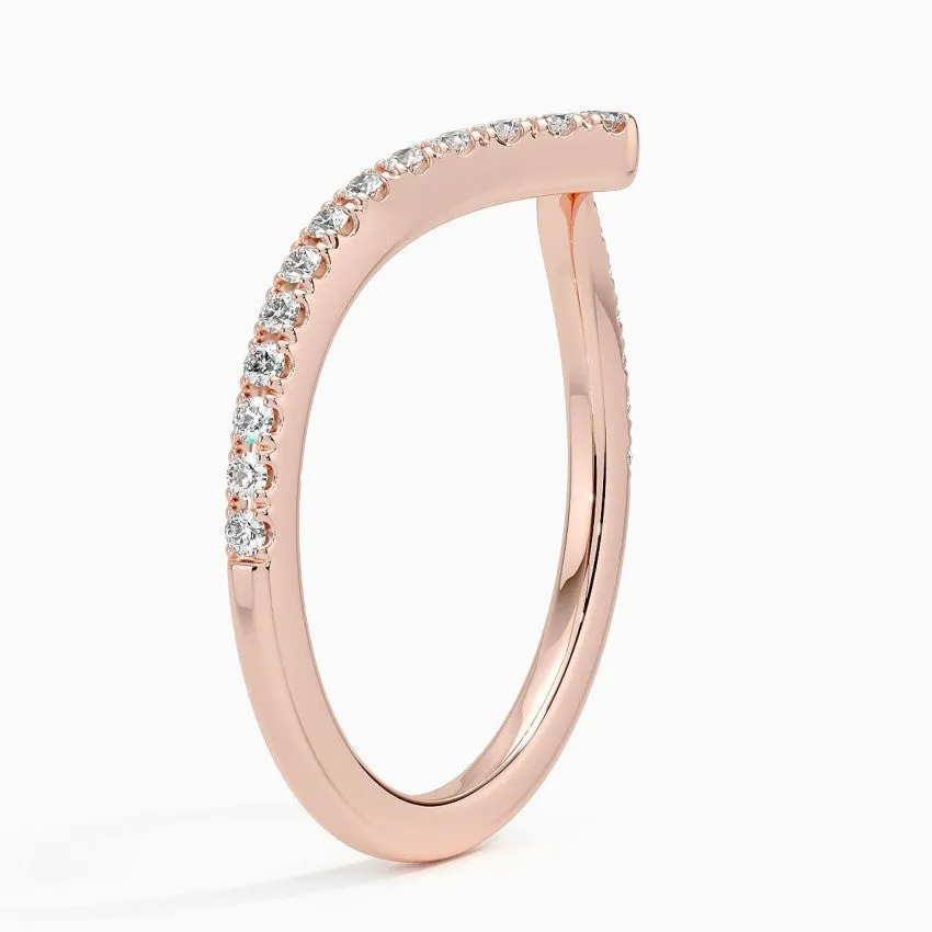 0.18CTW Elongated Luxe Flair Wedding Band Ring - LR61