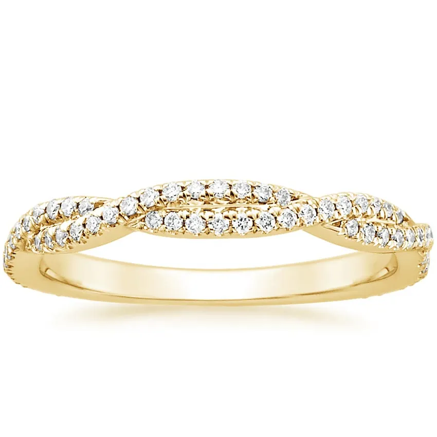 0.26CTW Petite Luxe Twisted Vine Diamond Wedding Band Ring - LR31