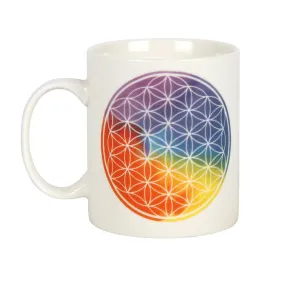 11 oz White Ceramic Mug - The Flower of Life