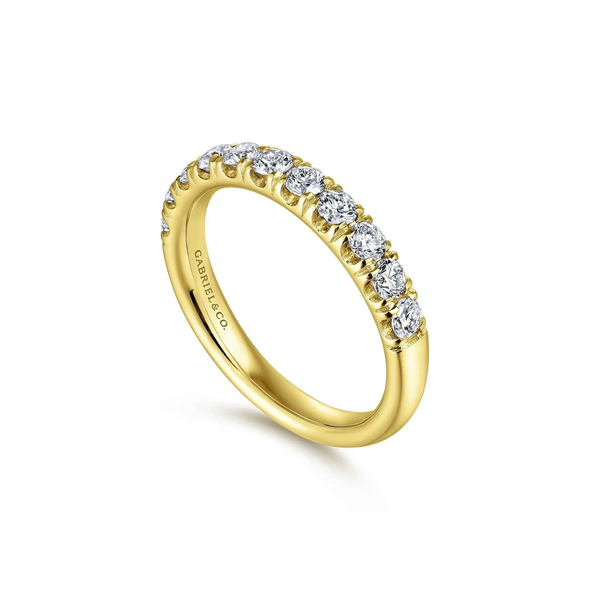 14K Y Gold 0.73ctw French Pave Diamond Band