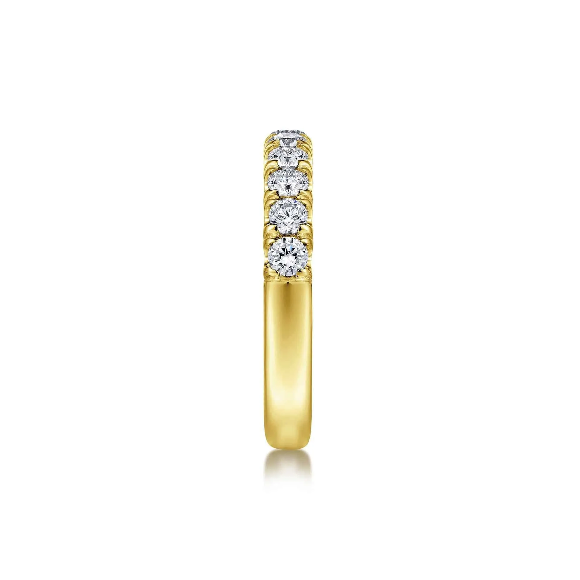 14K Y Gold 0.73ctw French Pave Diamond Band