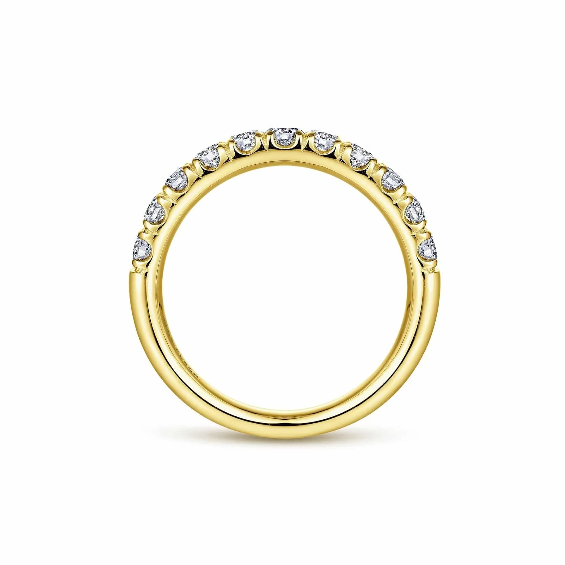 14K Y Gold 0.73ctw French Pave Diamond Band