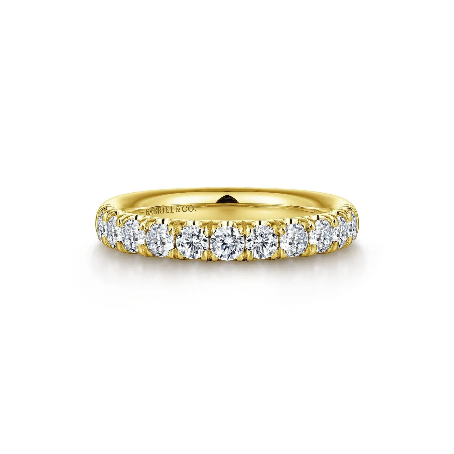 14K Y Gold 0.73ctw French Pave Diamond Band