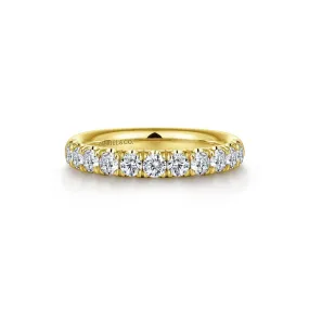 14K Y Gold 0.73ctw French Pave Diamond Band