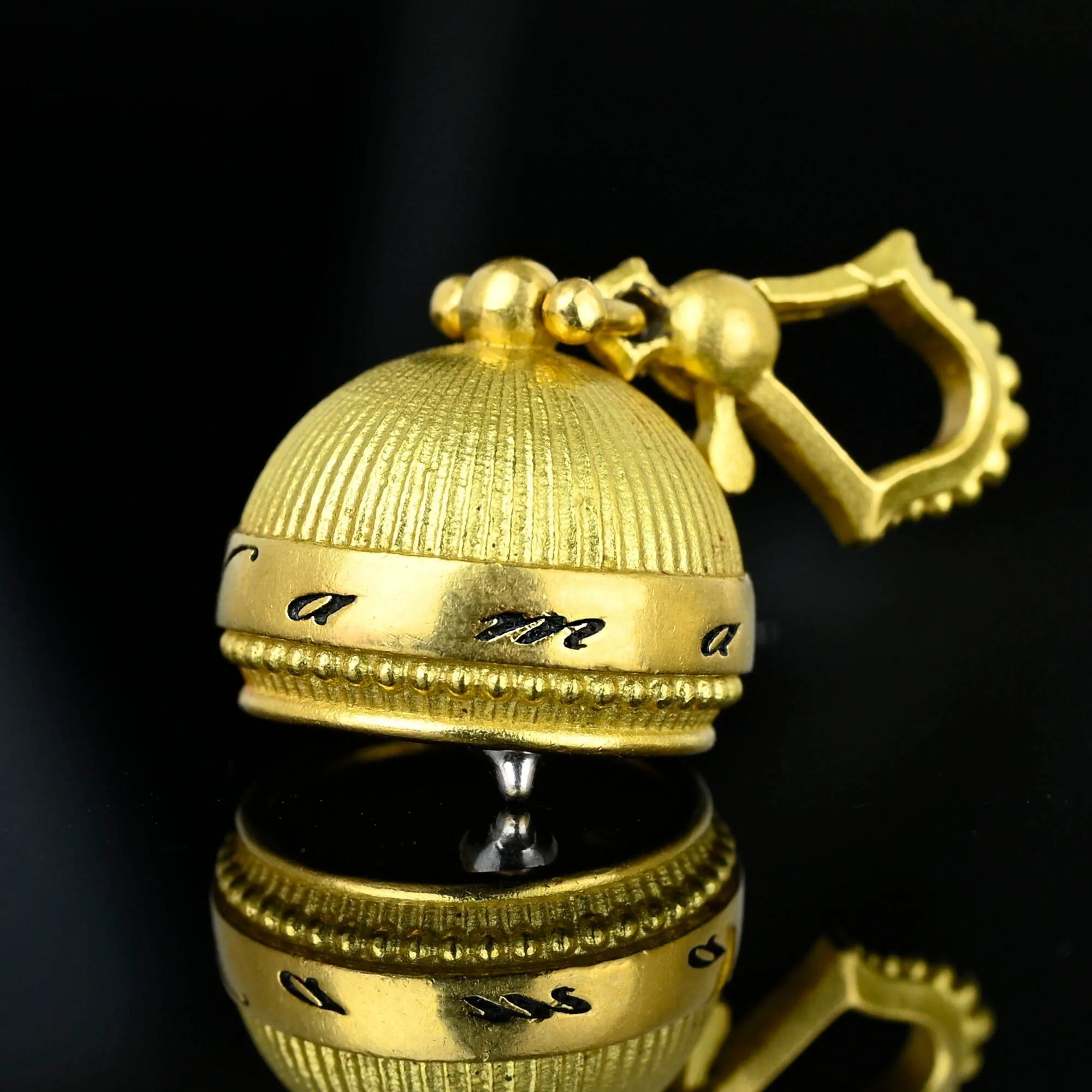 18K Gold Paul Morelli Namaste Tribal Meditation Bell Pendant