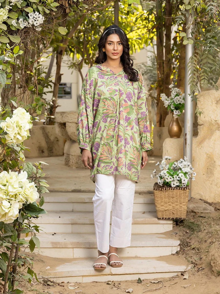 1pc - Stitched Basic Printed Cotton Viscose Shirt