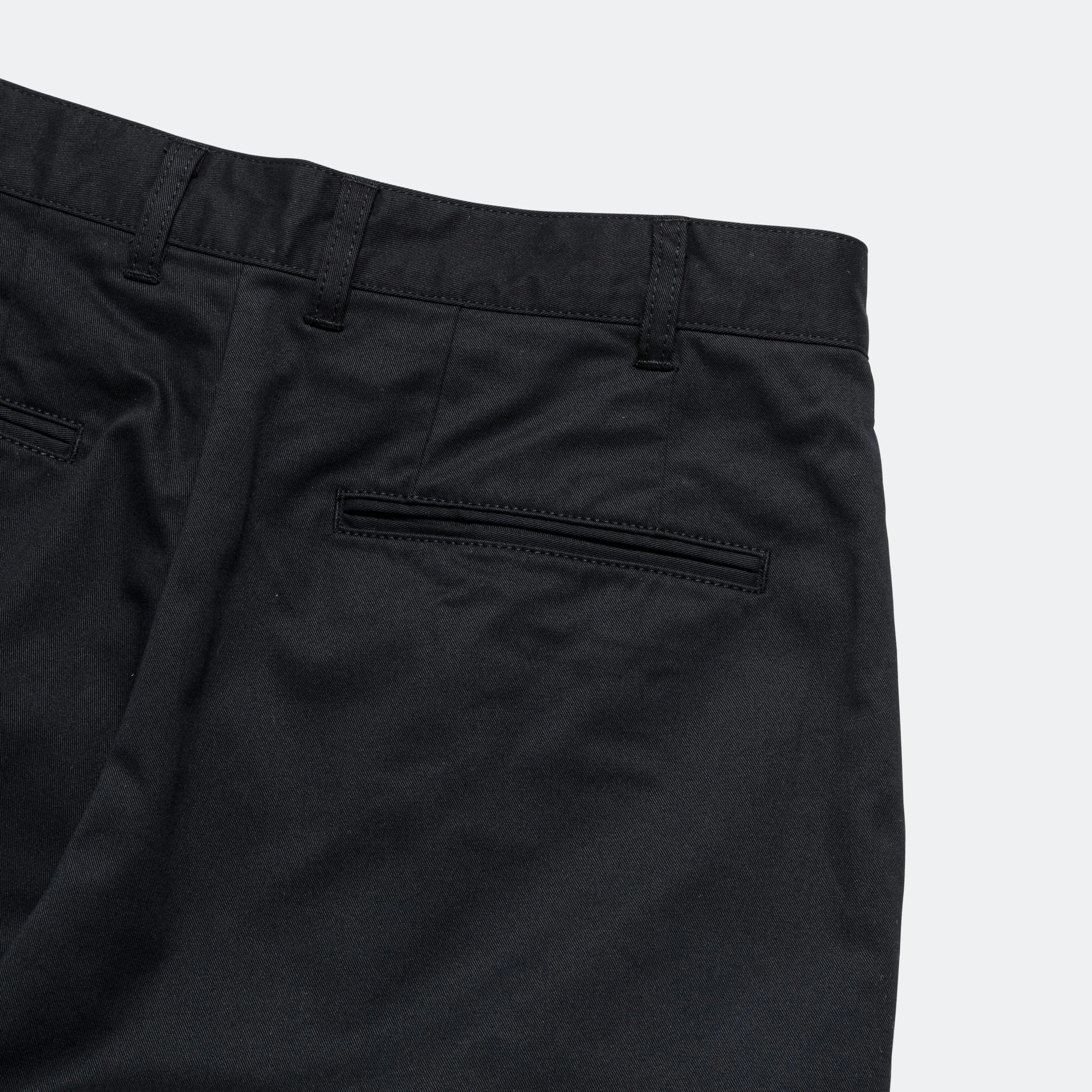 2 Pleat Twill Pants - Black