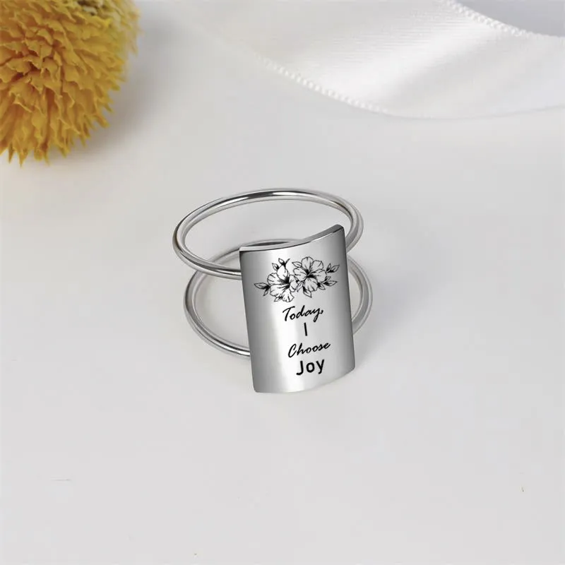 925 Silver Inspirational Ring Be you Do you For you/It's Never Too Late/I More You More Motivational Jewelry