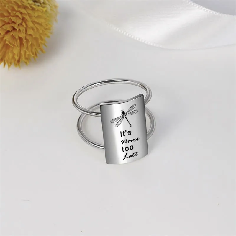 925 Silver Inspirational Ring Be you Do you For you/It's Never Too Late/I More You More Motivational Jewelry