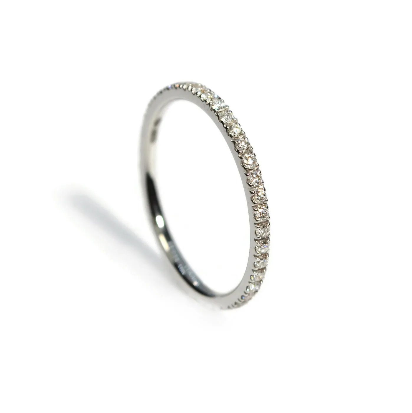 A & Furst - France - Eternity Band Ring with White Diamonds all around, 18k White Gold