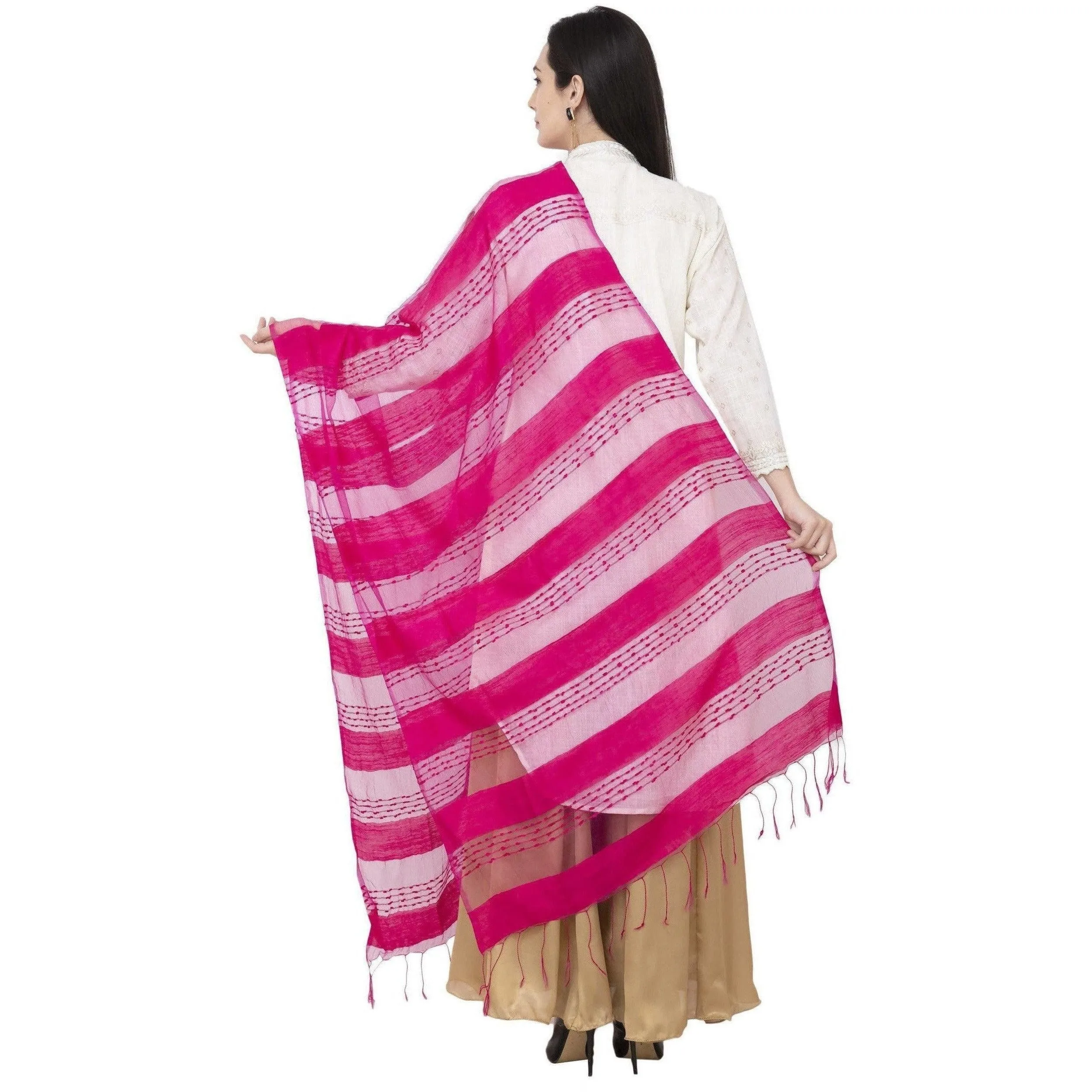 A R Silk Payal Plan Regular Dupatta Rani Color Dupatta or Chunni