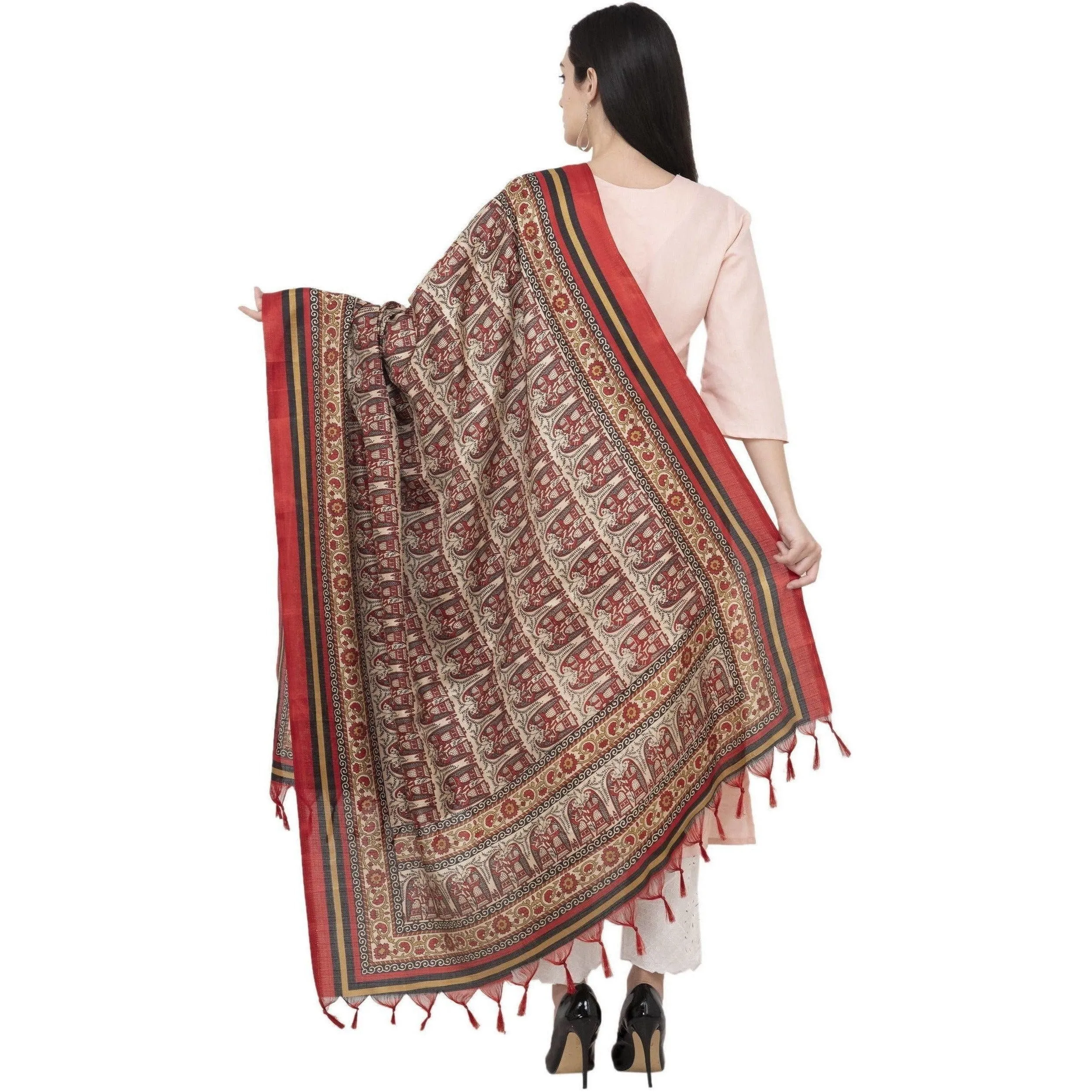 A R Silk Tussar Multi Print Fancy Dupatta Color Multi color Dupatta or Chunni