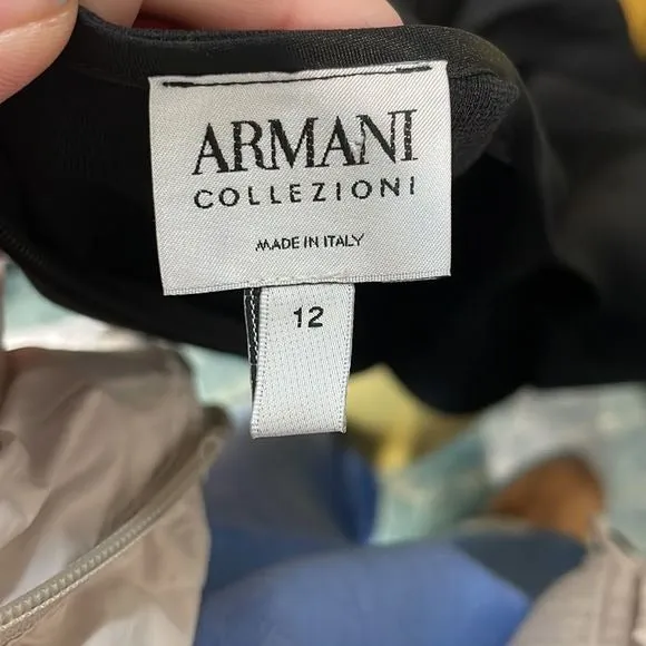 Armani CollezioniBlack w Pleated Side Mini  Dress