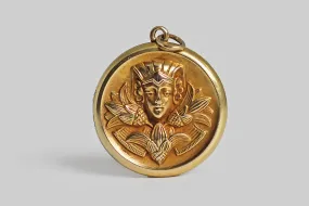 Art Nouveau Pharaoh & Lotus Blossoms Locket