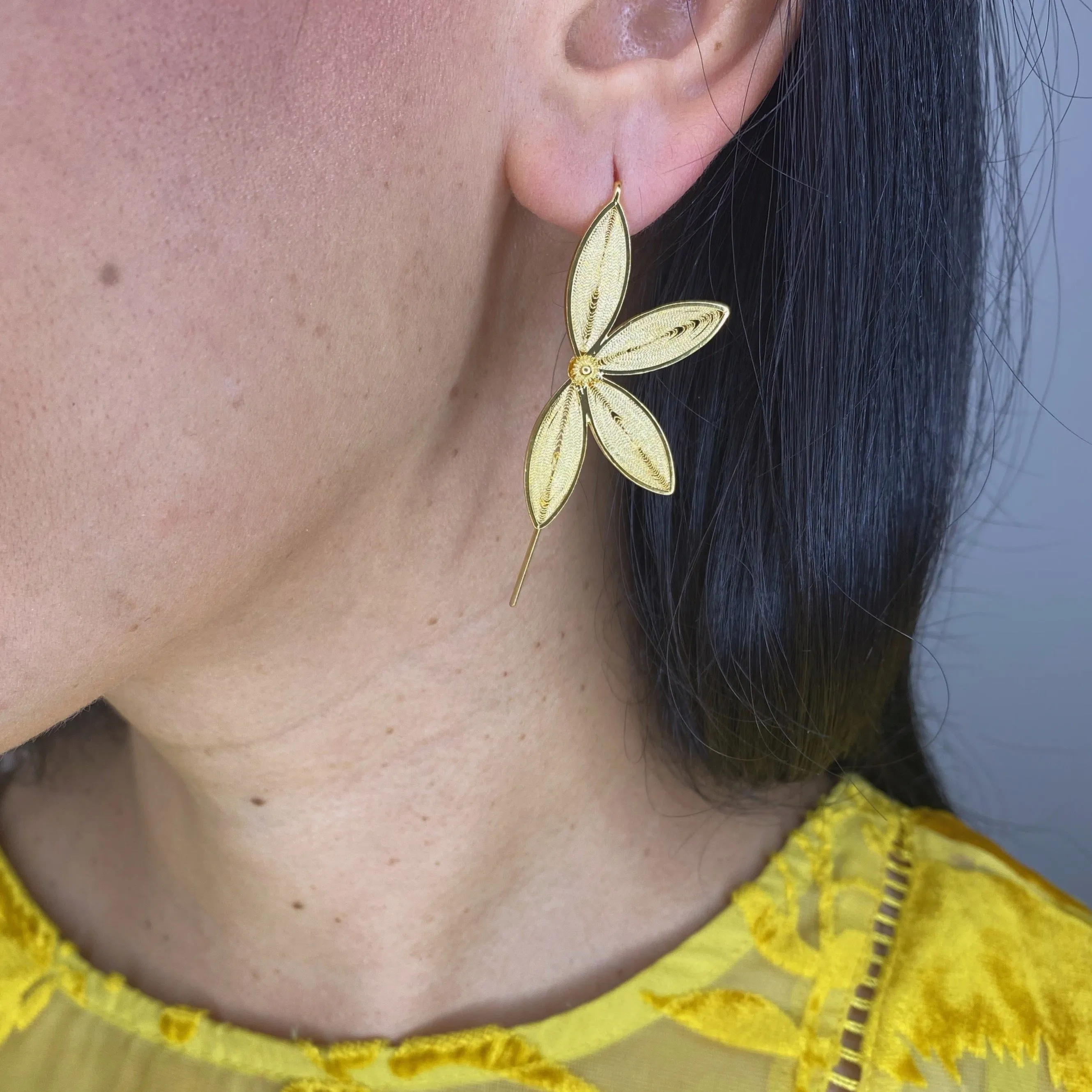 ASTER SILVER LARGE EARRINGS FILIGREE