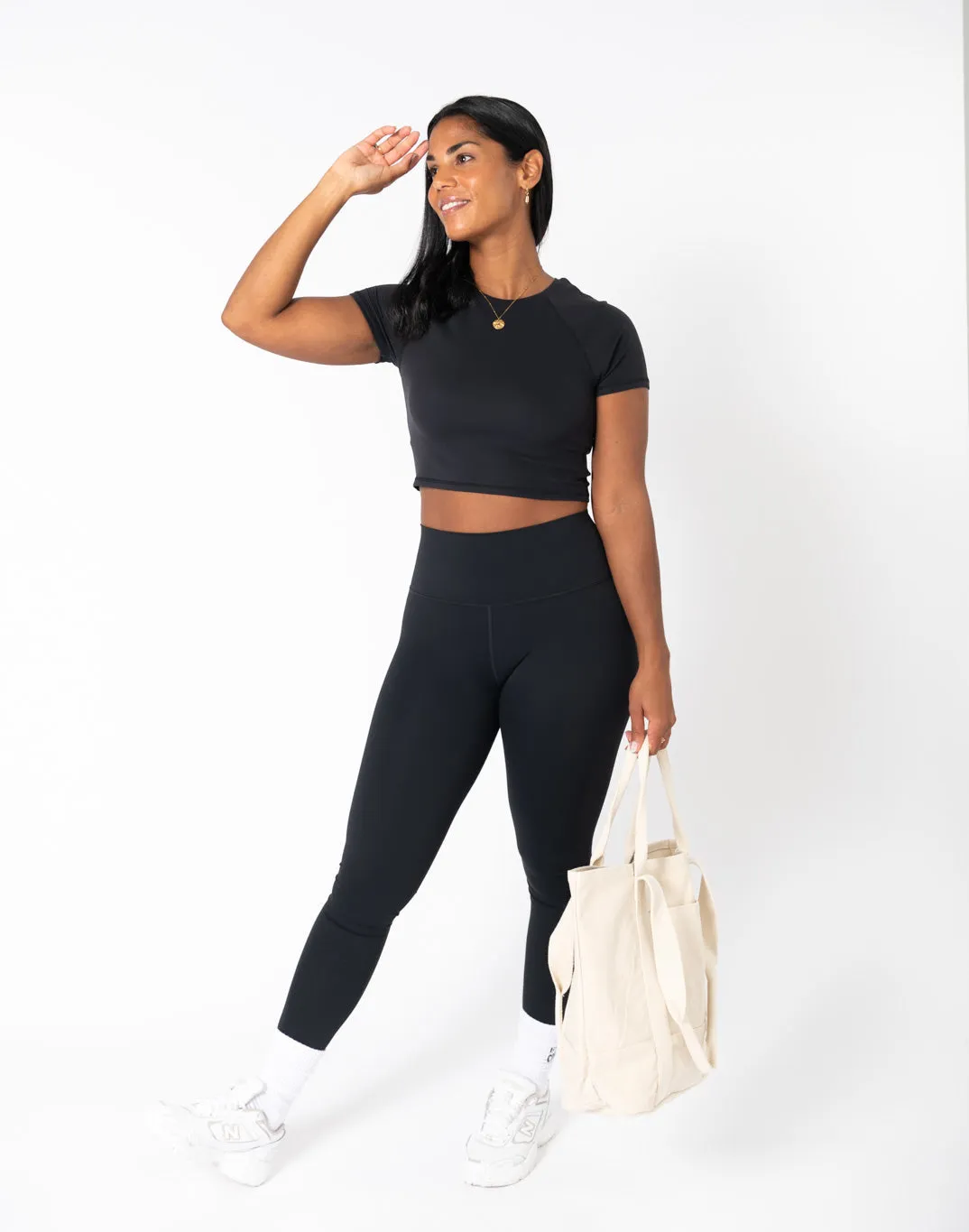 Aurora Crop Tee in Black