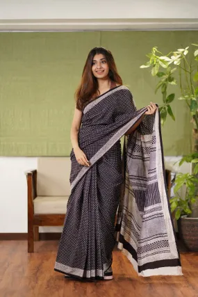 Bagh Hand Block Printed Cotton Saree