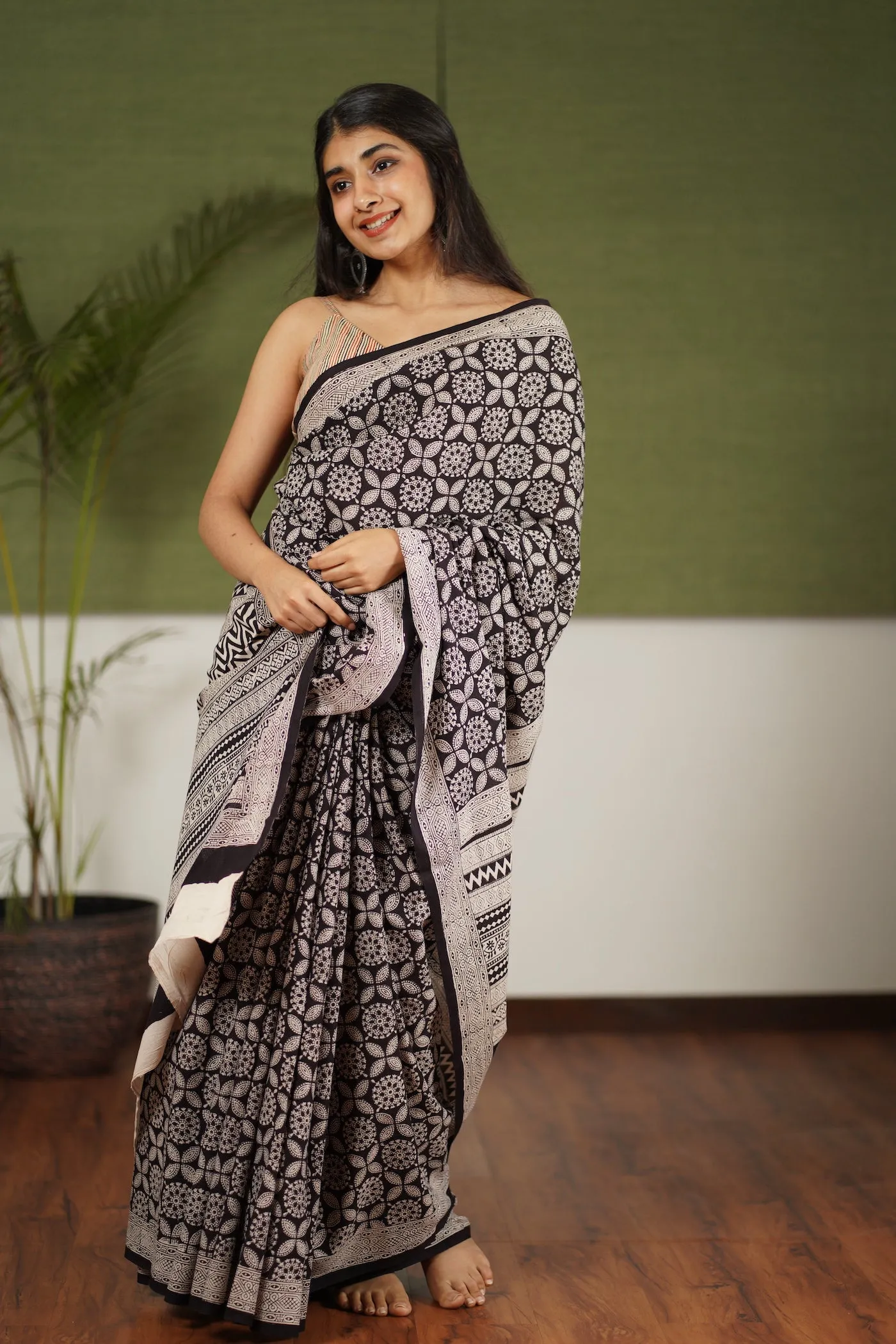 Bagh Hand Block Printed Cotton Saree