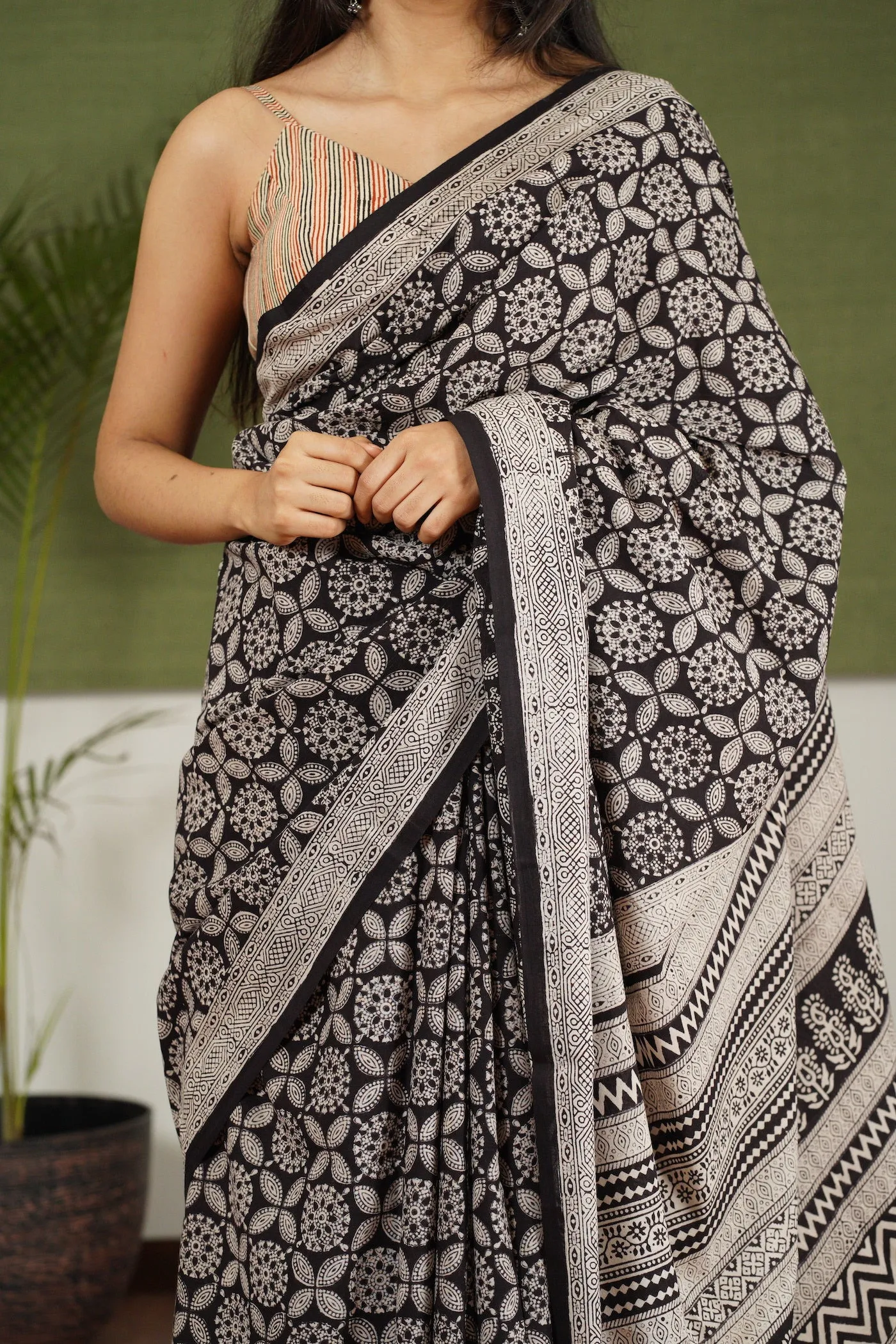 Bagh Hand Block Printed Cotton Saree