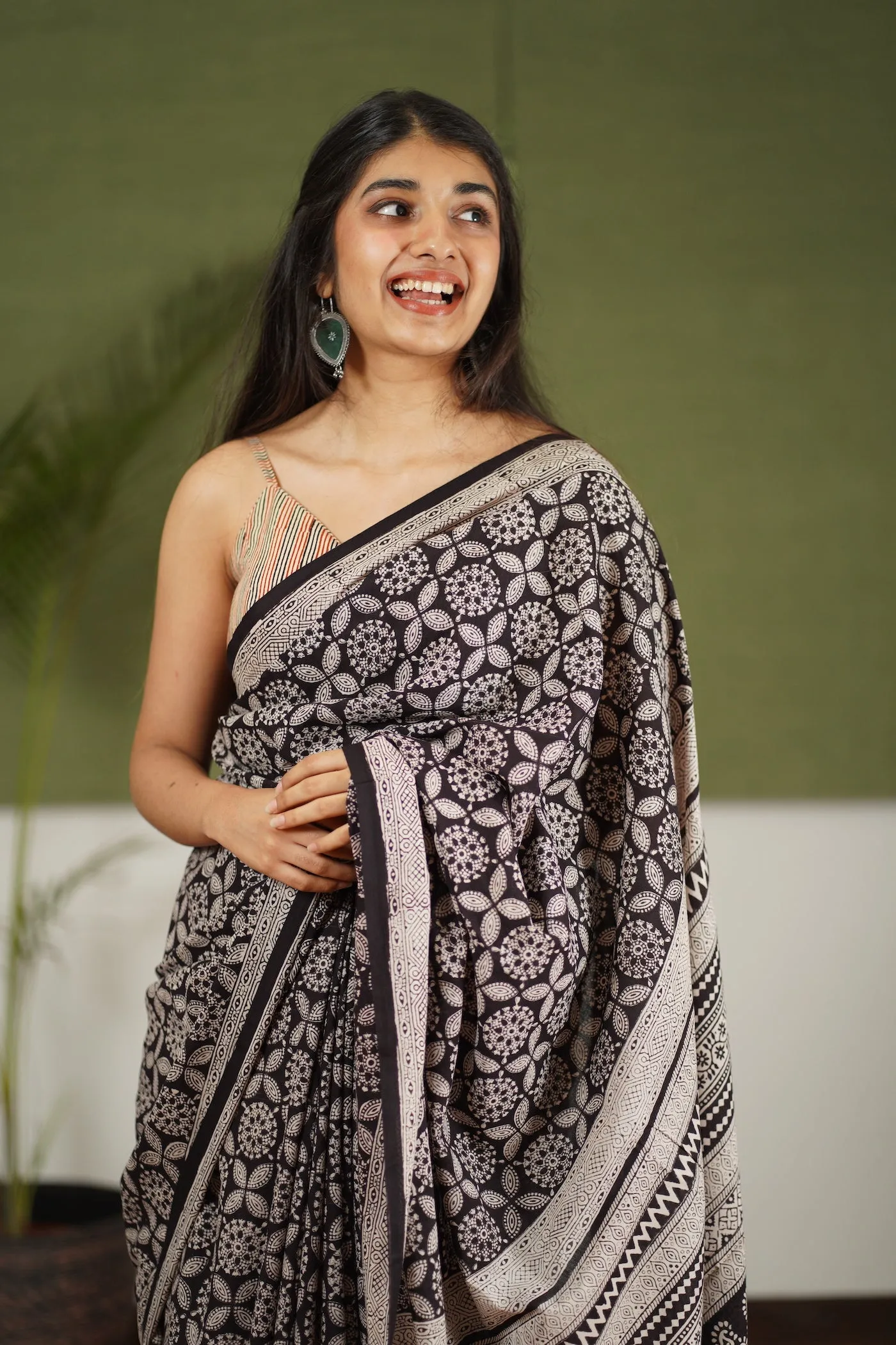 Bagh Hand Block Printed Cotton Saree