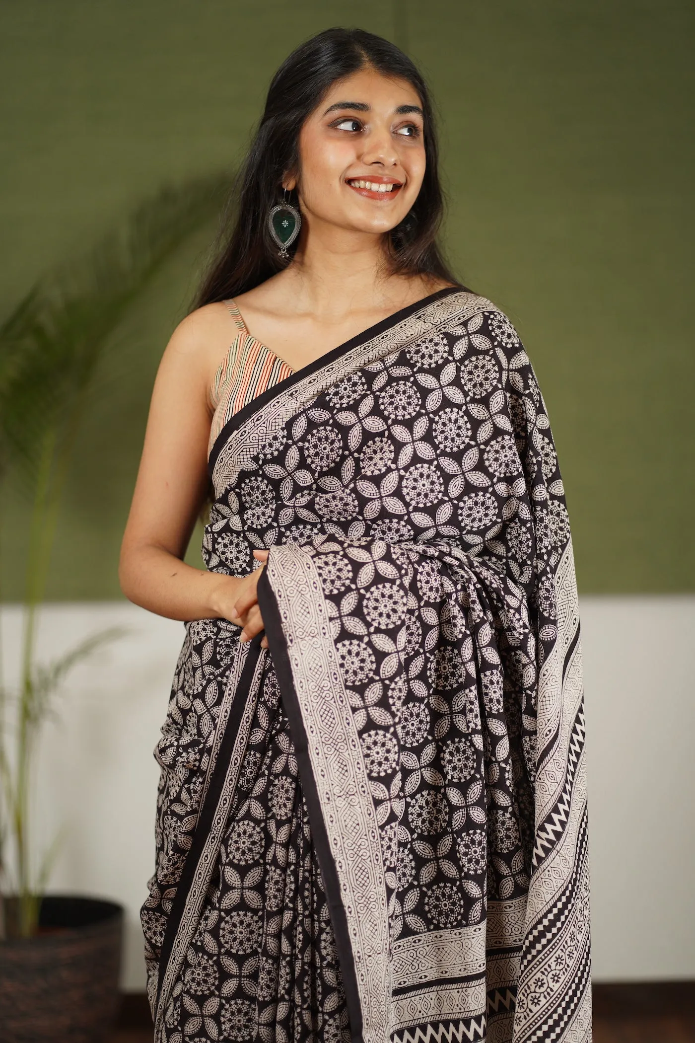 Bagh Hand Block Printed Cotton Saree