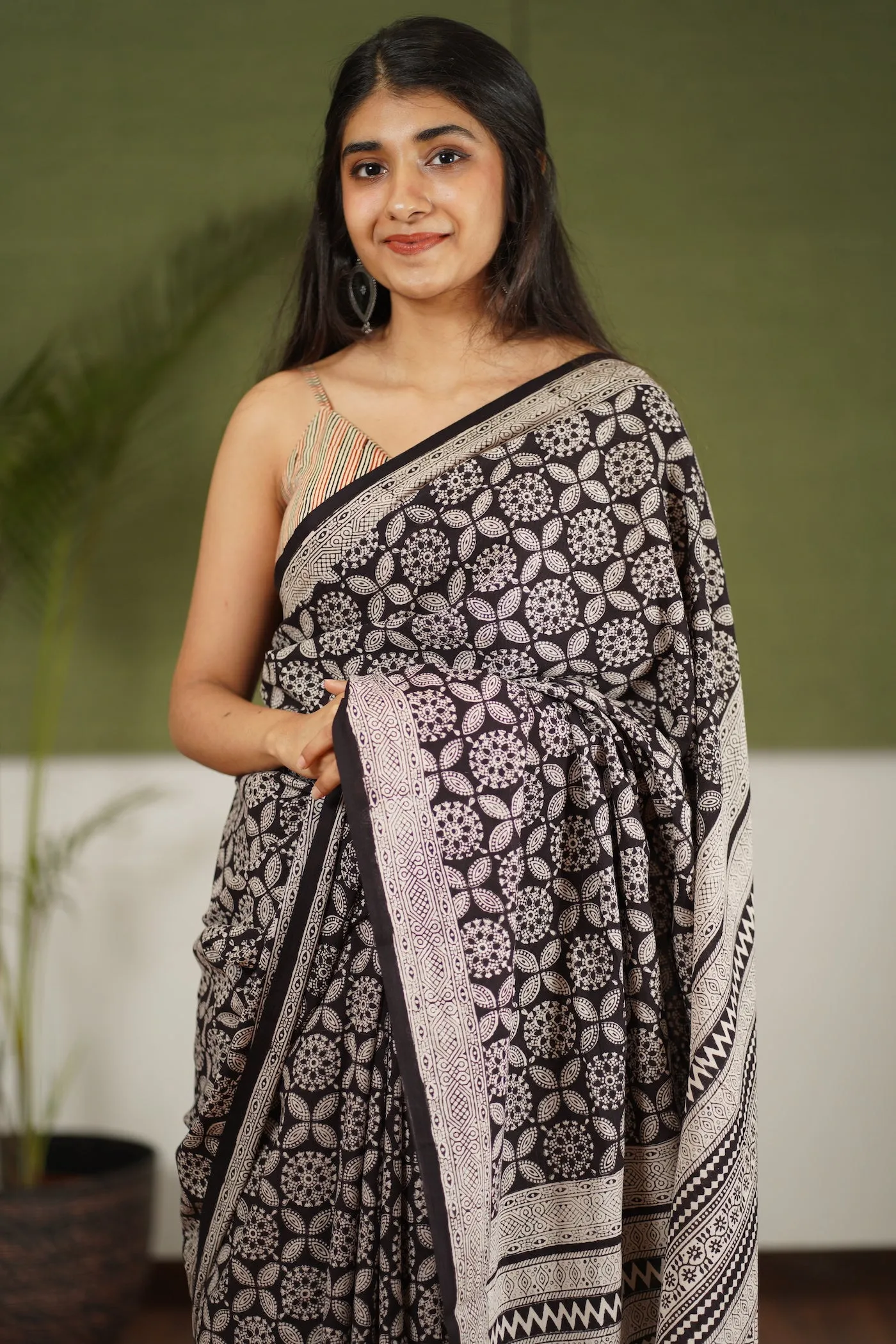 Bagh Hand Block Printed Cotton Saree