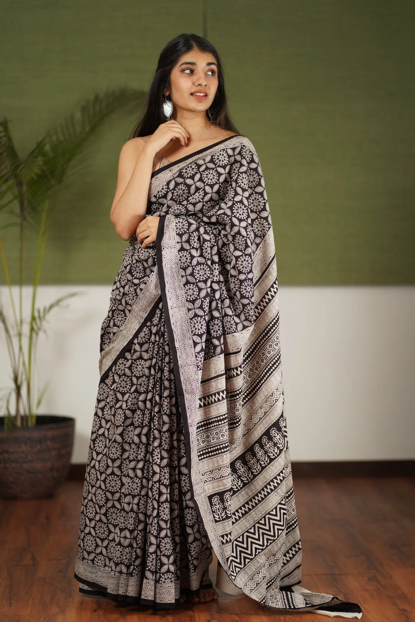 Bagh Hand Block Printed Cotton Saree