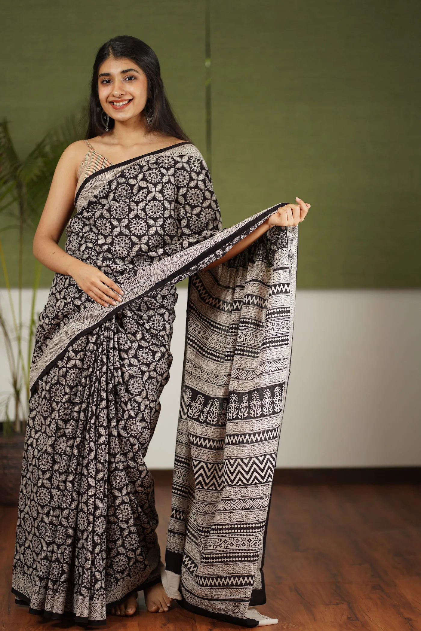 Bagh Hand Block Printed Cotton Saree