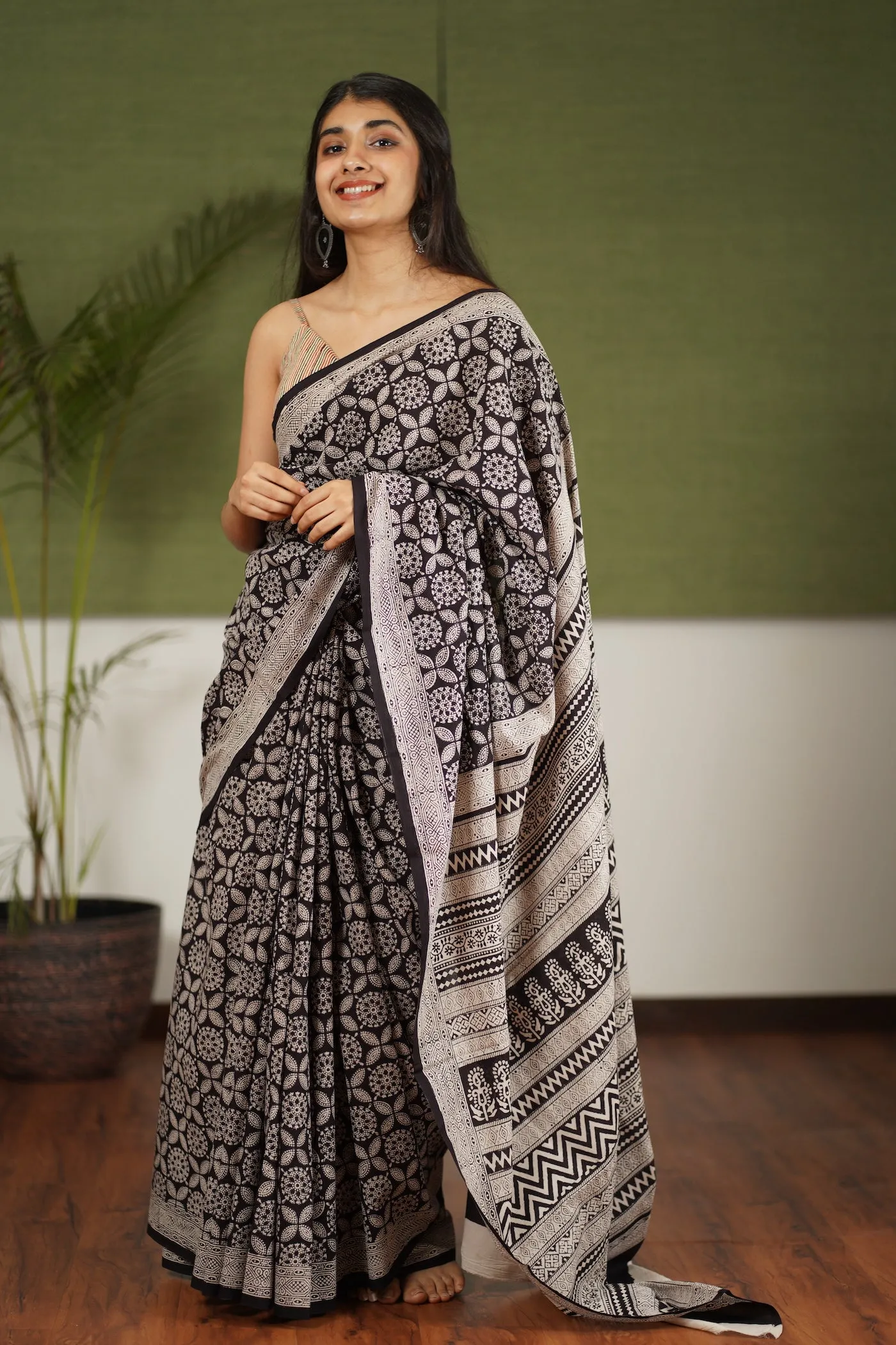 Bagh Hand Block Printed Cotton Saree