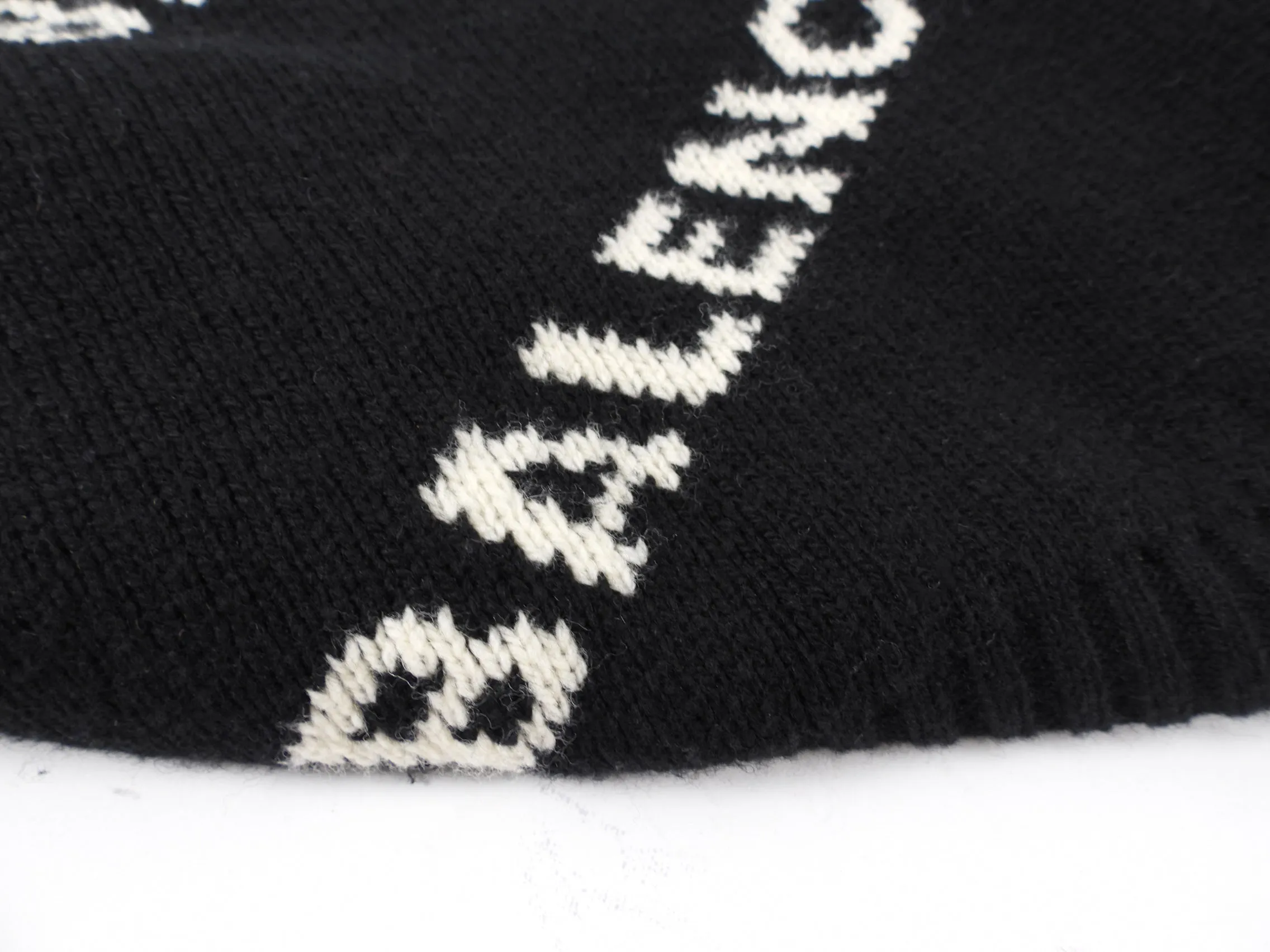 Balenciaga Black White Knit Logo Crop Sweater - S