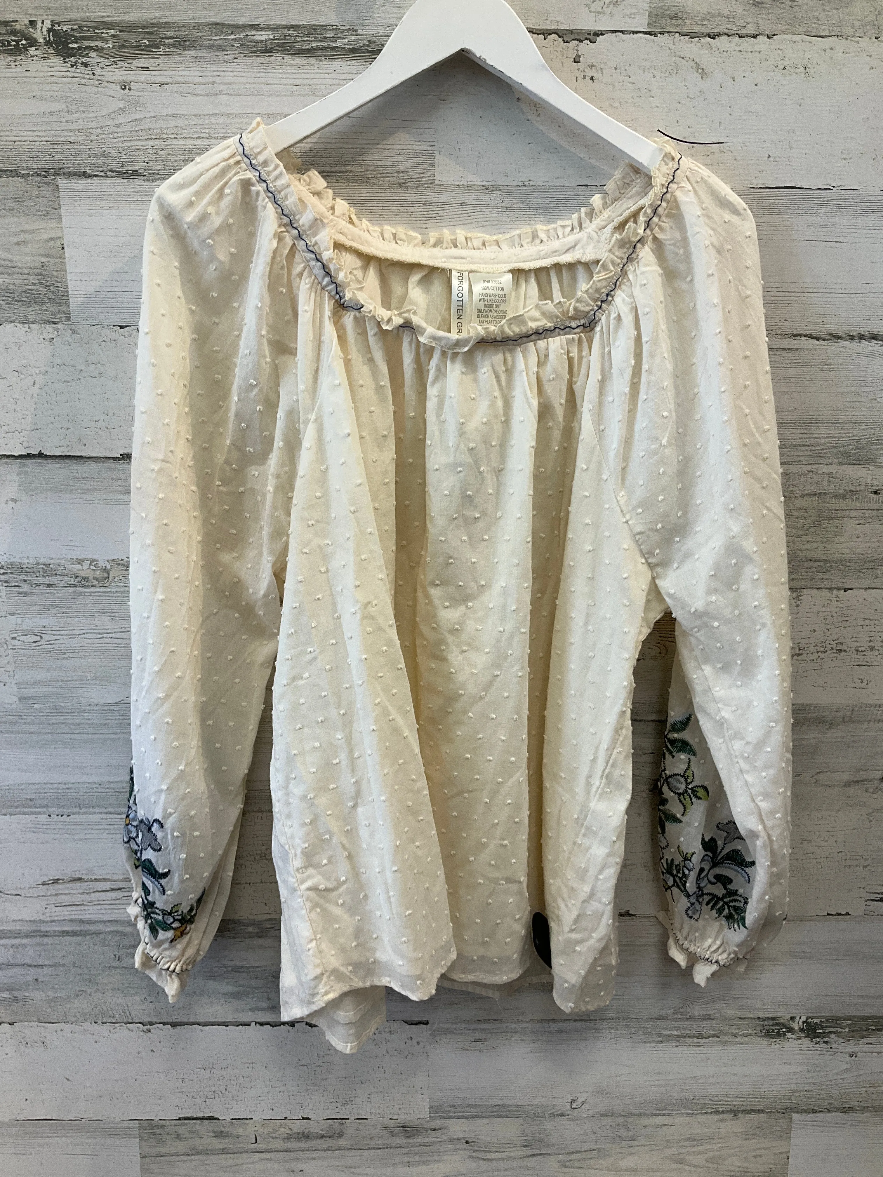 Beige Top Long Sleeve Clothes Mentor, Size 12