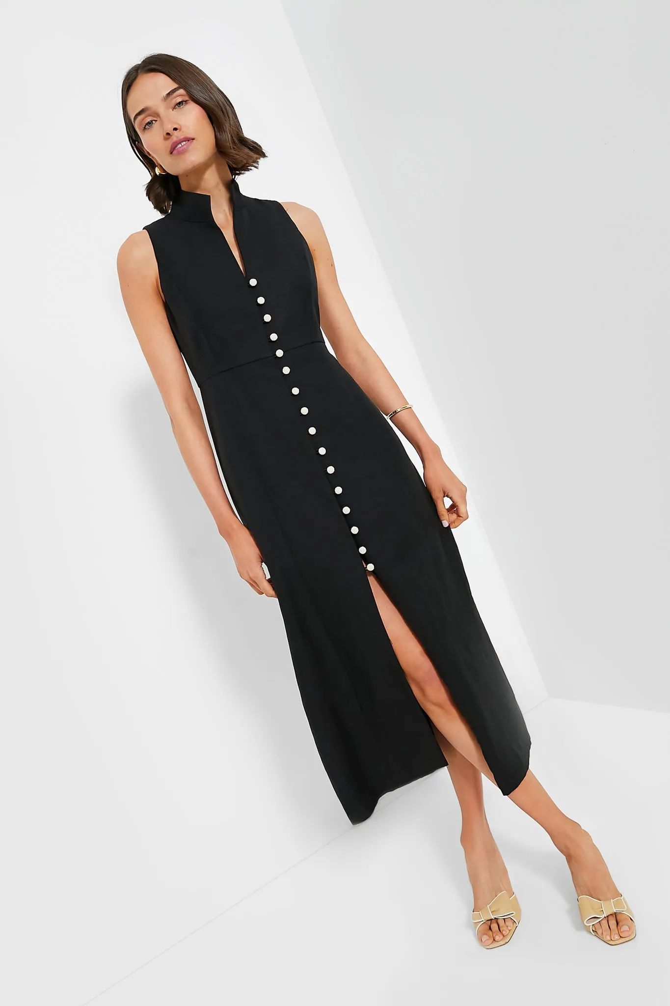 Black Leighton Midi Dress