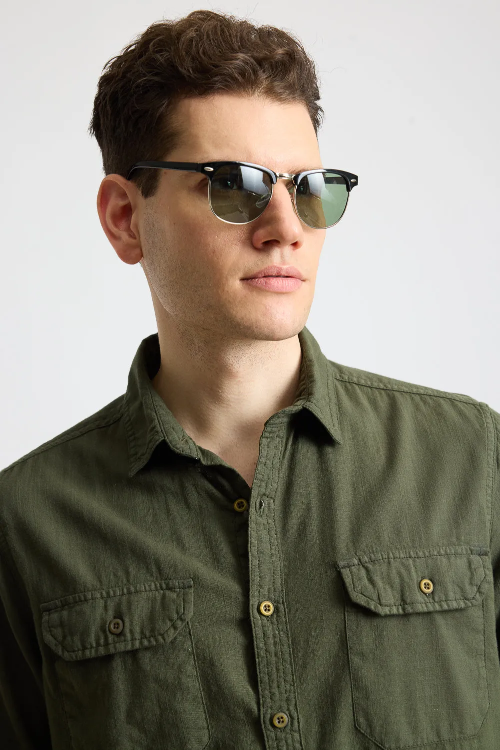 Blaze Olive Solid Men's Shirt