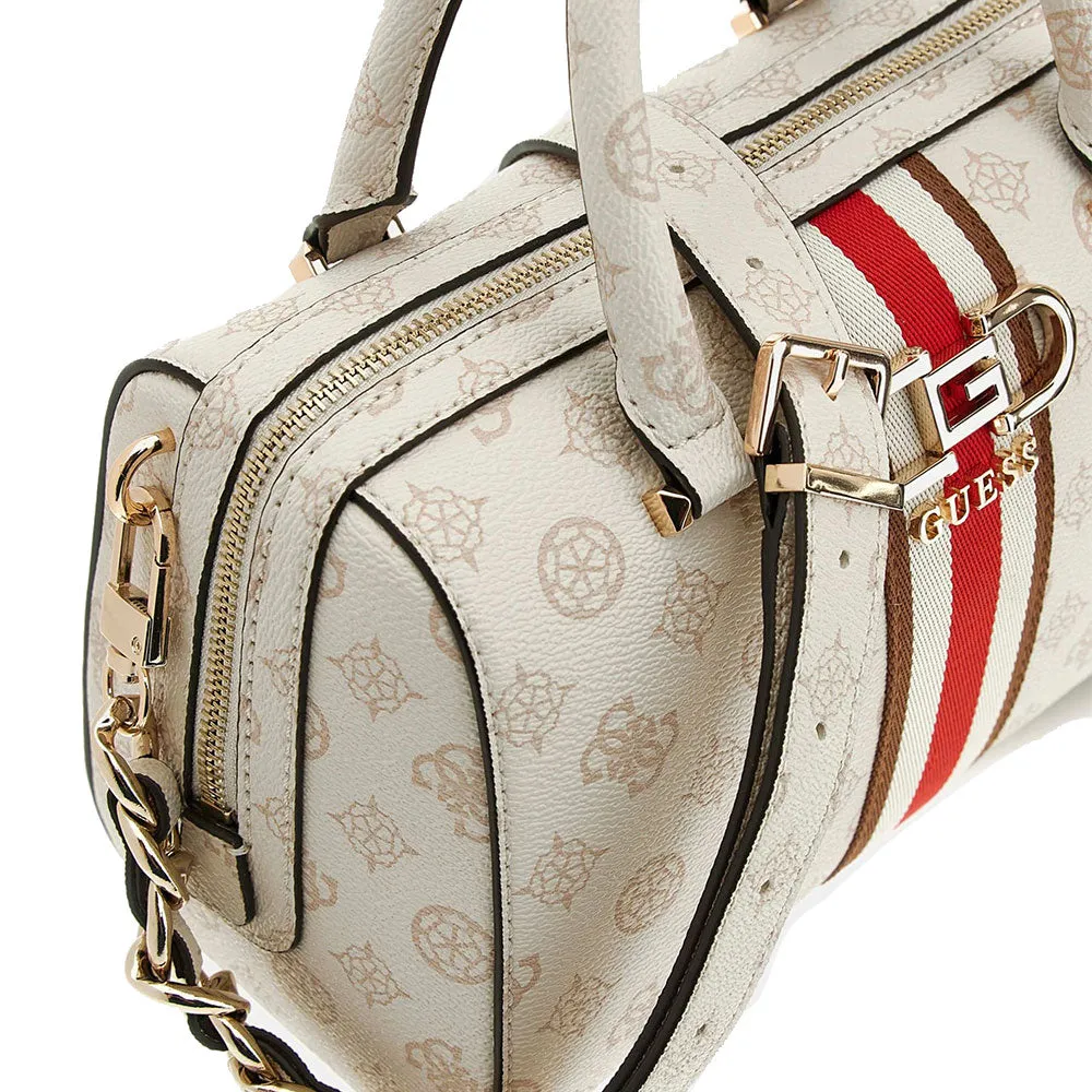 Borsa Donna a Mano a Bauletto GUESS Linea Nelka Colore Cream Logo