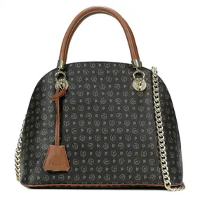 Borsa Donna a Mano POLLINI Linea Heritage Logo Classic Nero e Marrone