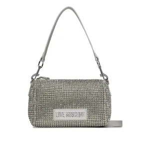 Borsa Donna a Spalla e Tracolla LOVE MOSCHINO linea Bling Bling Argento con Strass