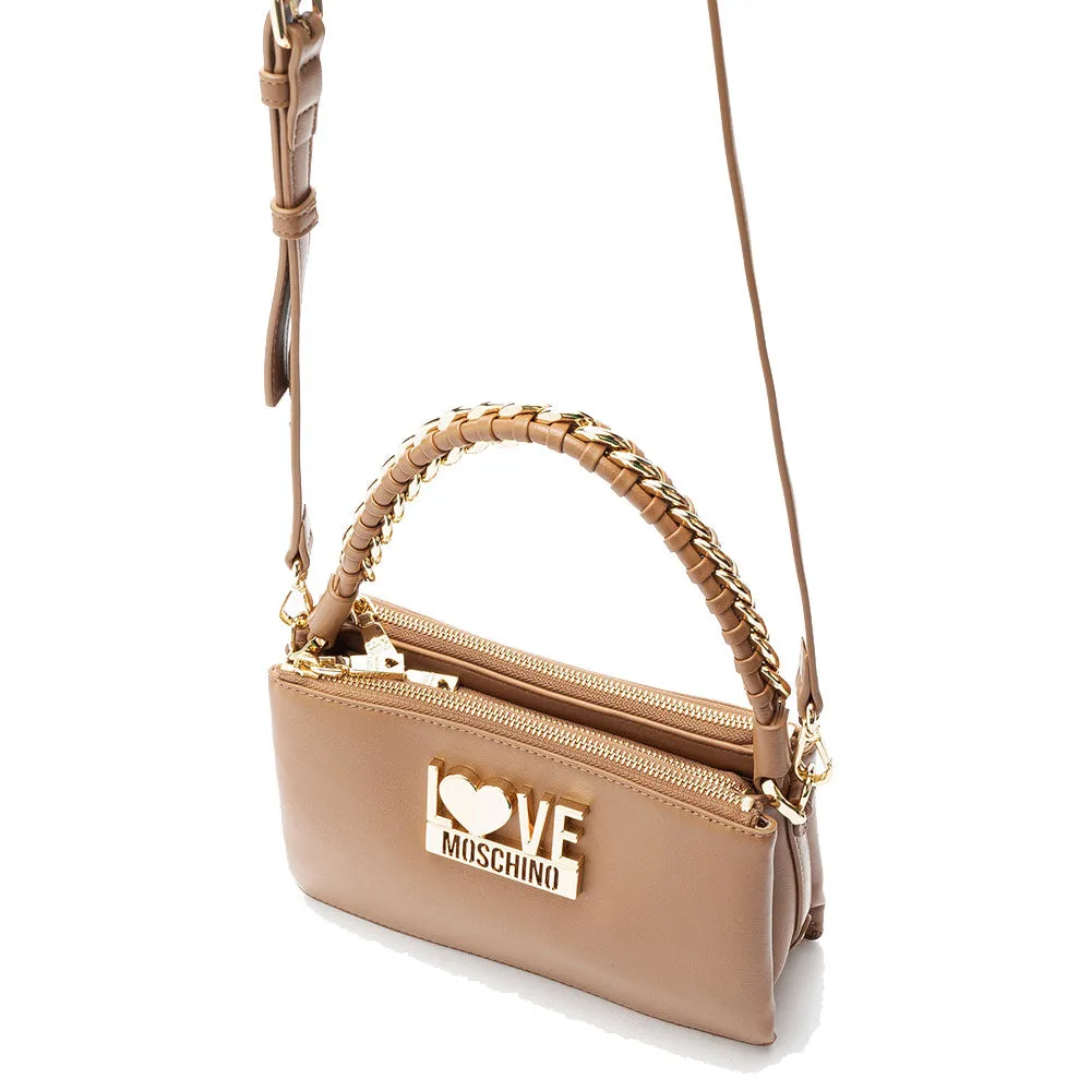 Borsa Donna a Spalla e Tracolla LOVE MOSCHINO linea Wanderlust color Cammello