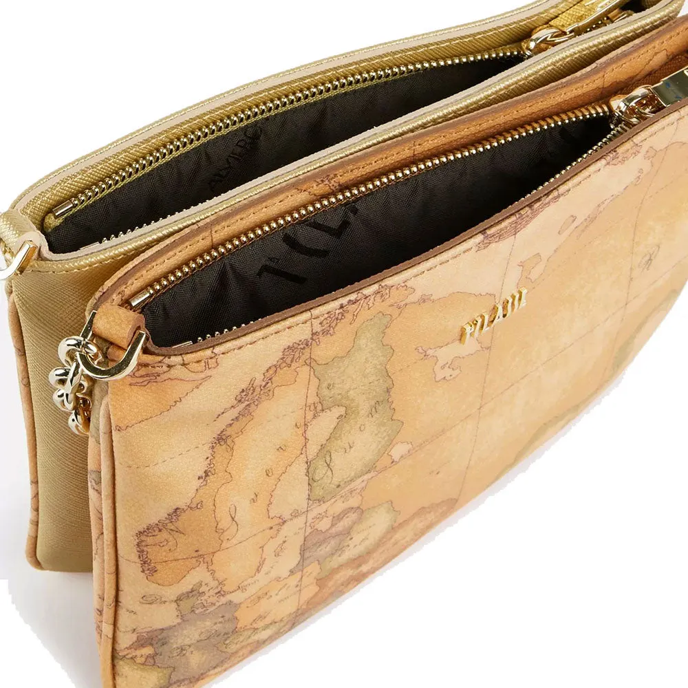 Borsa Donna a Tracolla 1A Classe Alviero Martini linea Glam Twist stampa Geo Classic e Oro GZ43