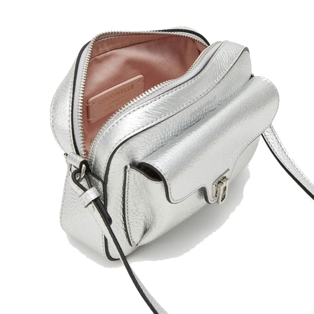 Borsa Donna a Tracolla COCCINELLE in Pelle Silver linea Beat Soft Misura Media