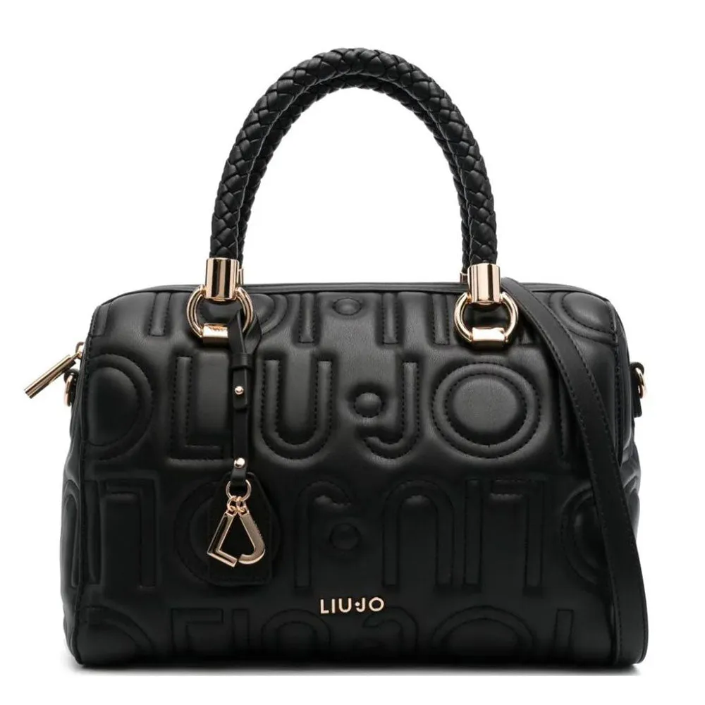 Borsa Donna Bauletto a Mano LIU JO con Logo Trapuntato All Over Nero