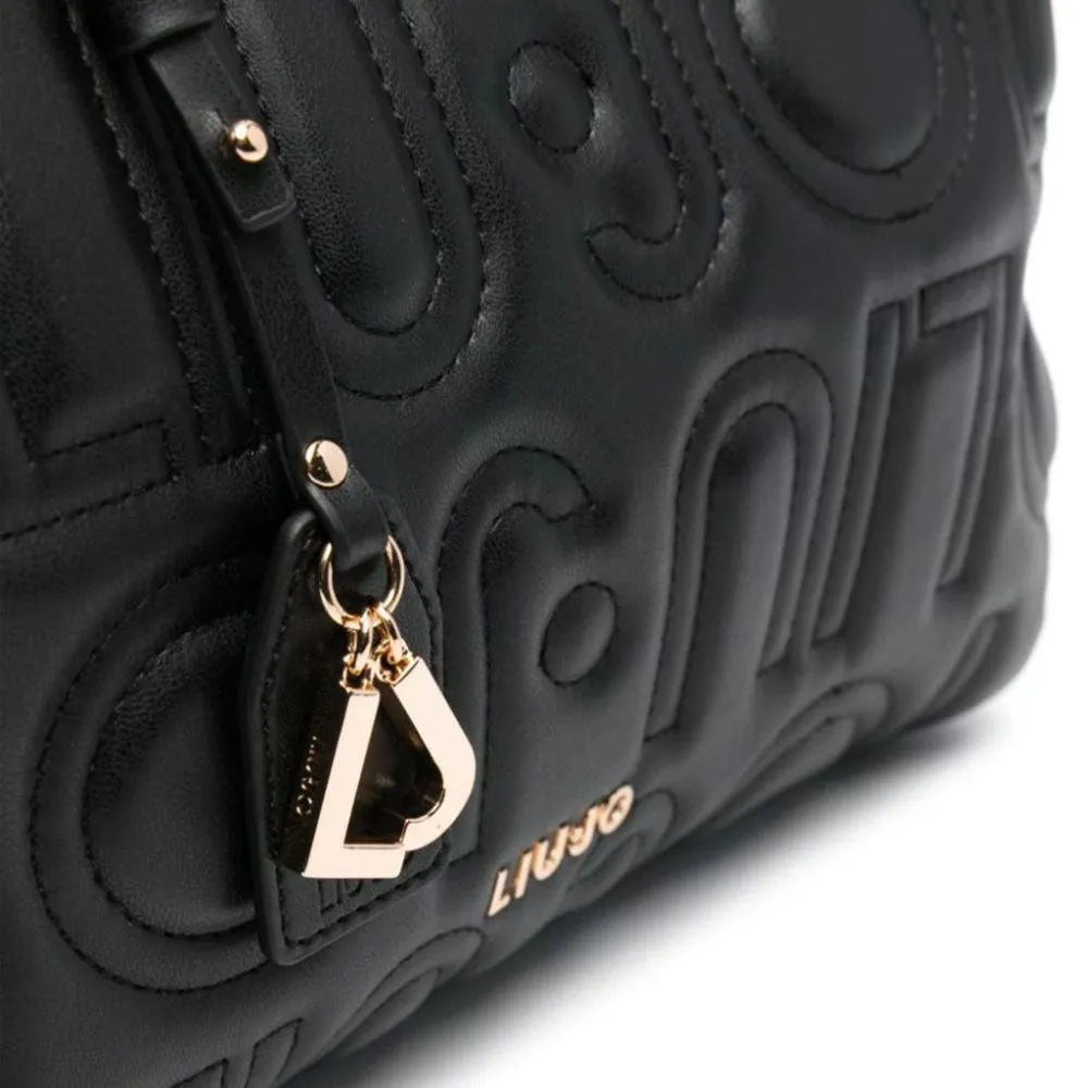 Borsa Donna Bauletto a Mano LIU JO con Logo Trapuntato All Over Nero