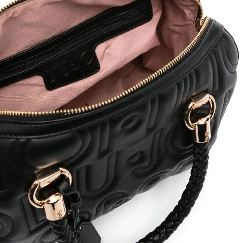 Borsa Donna Bauletto a Mano LIU JO con Logo Trapuntato All Over Nero