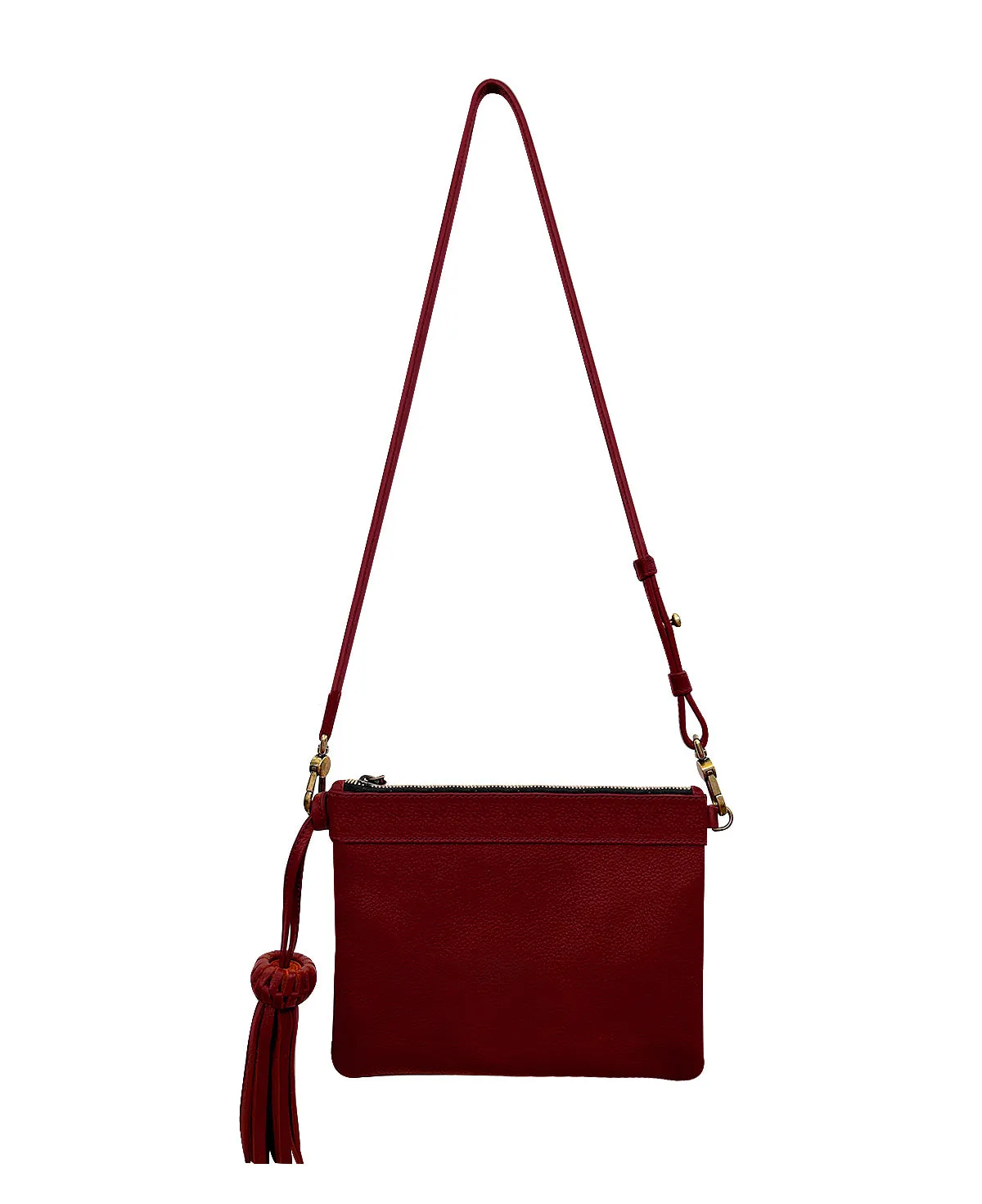 Camila Cognac Leather Clutch - Crossbody