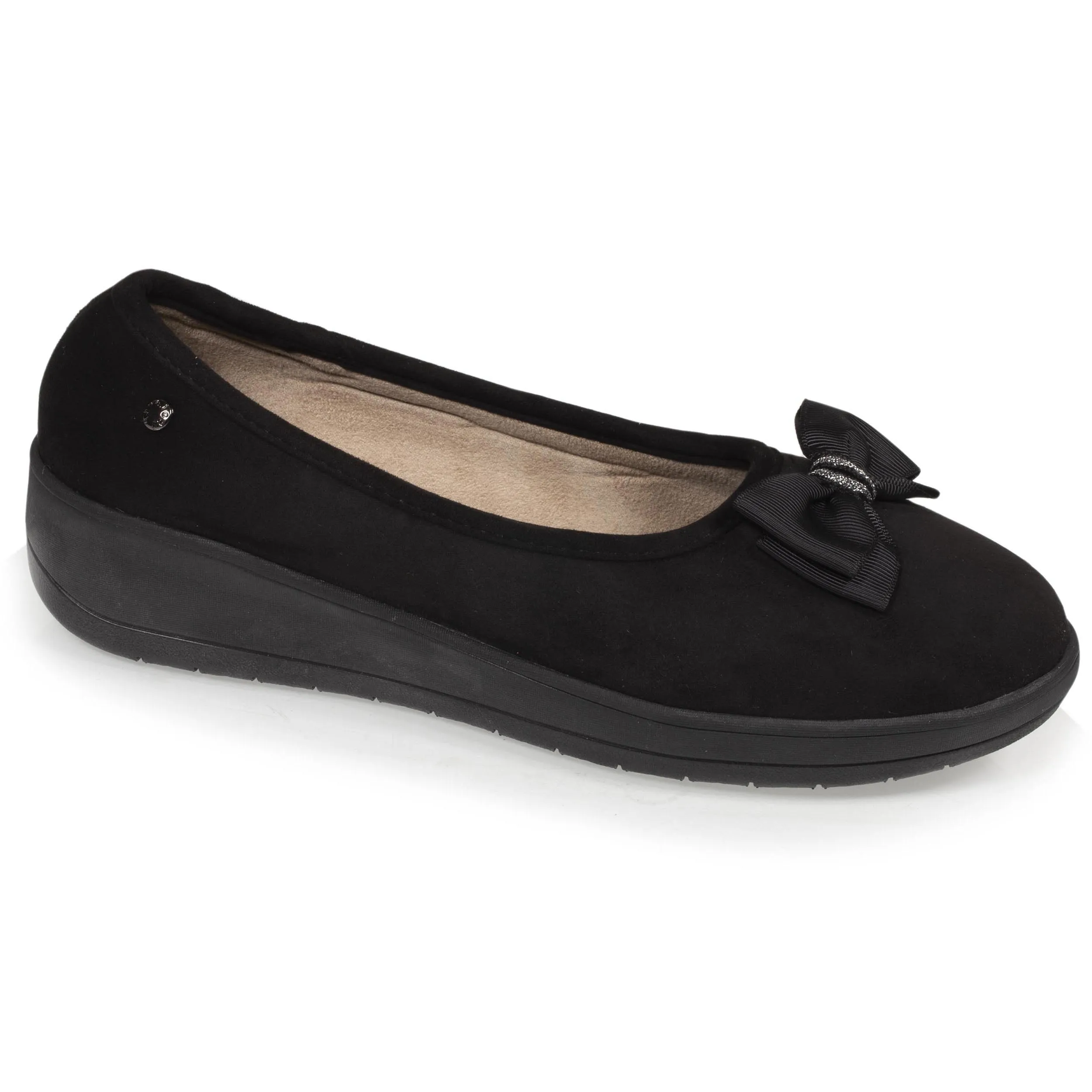 Chaussons ballerines talon Femme Noir