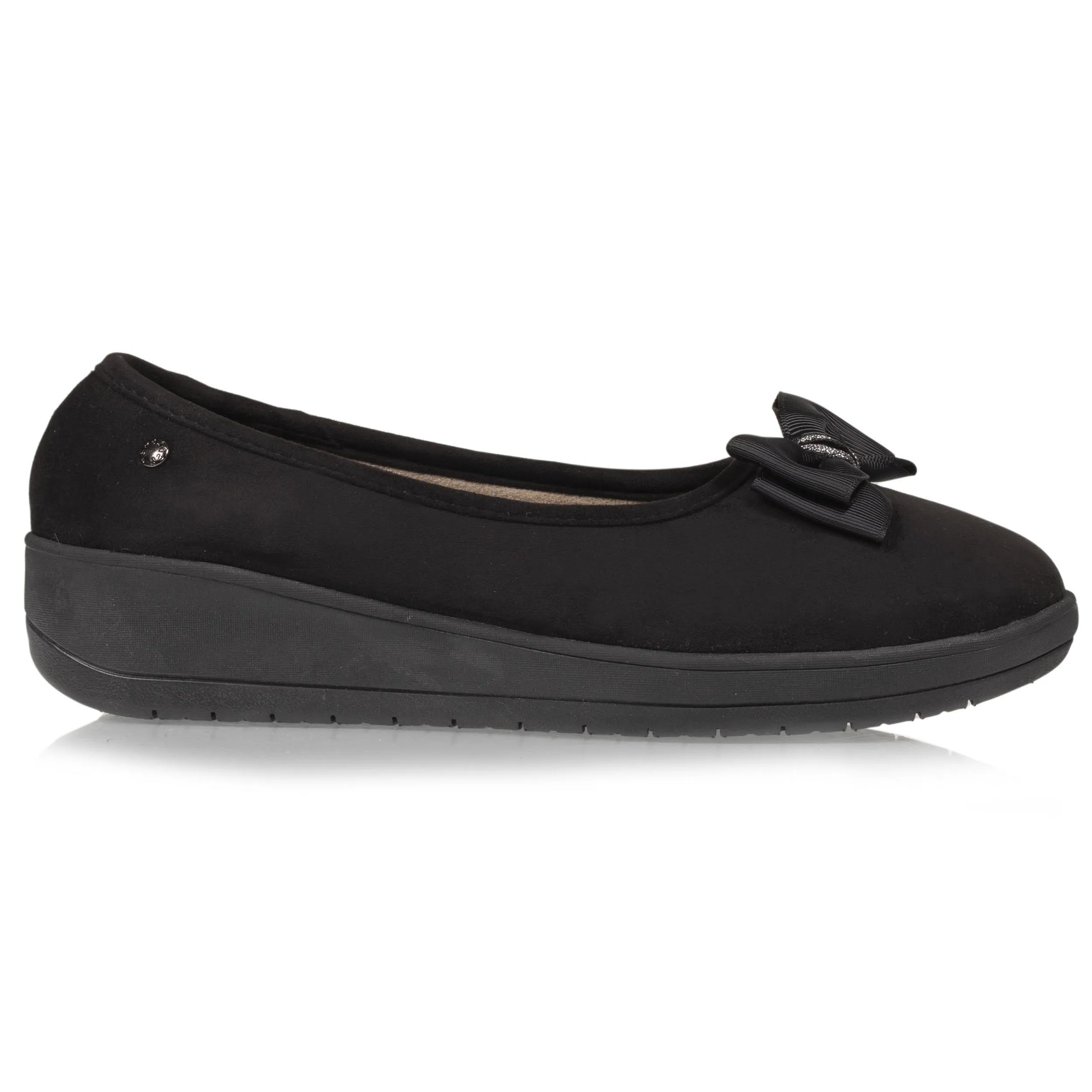 Chaussons ballerines talon Femme Noir