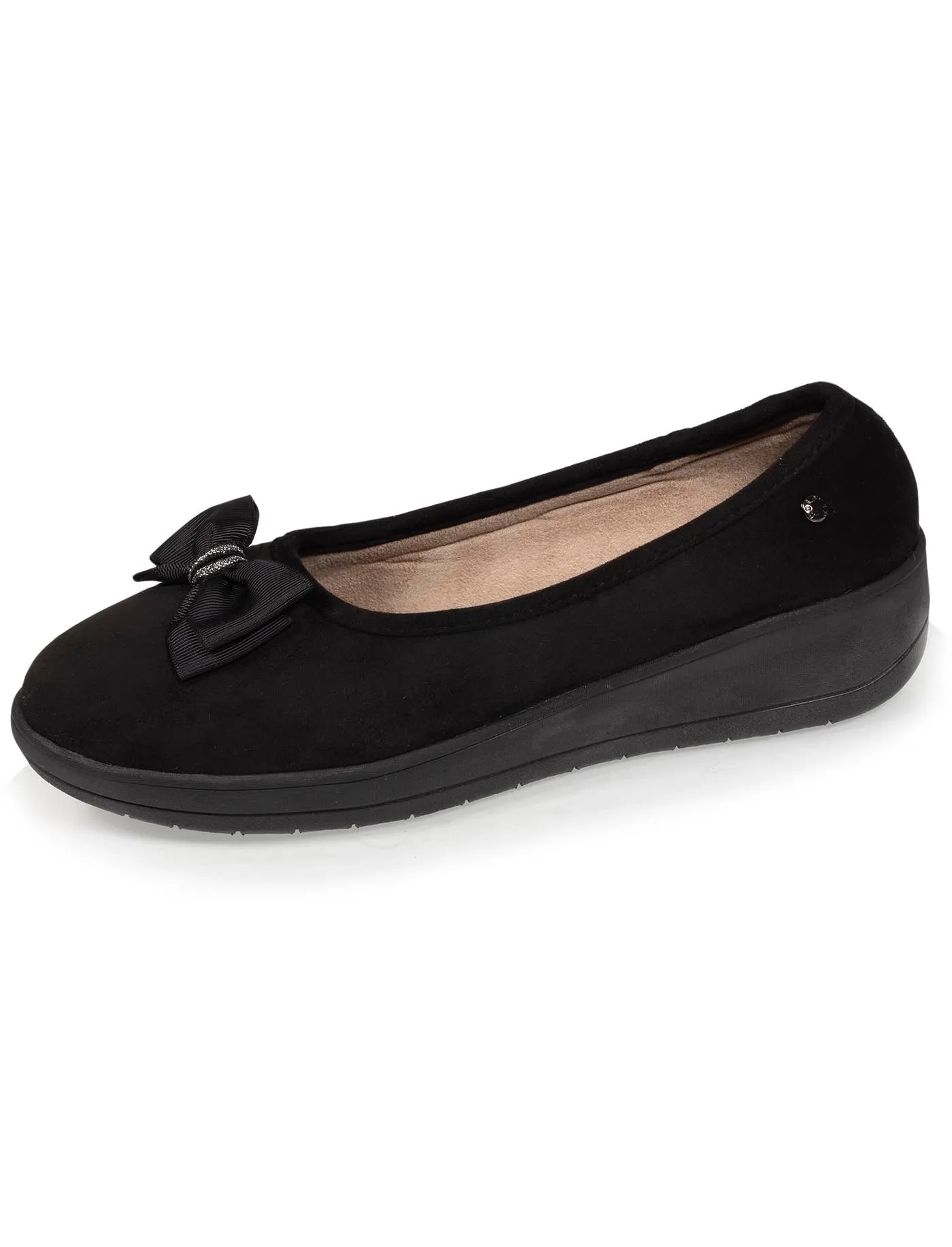 Chaussons ballerines talon Femme Noir