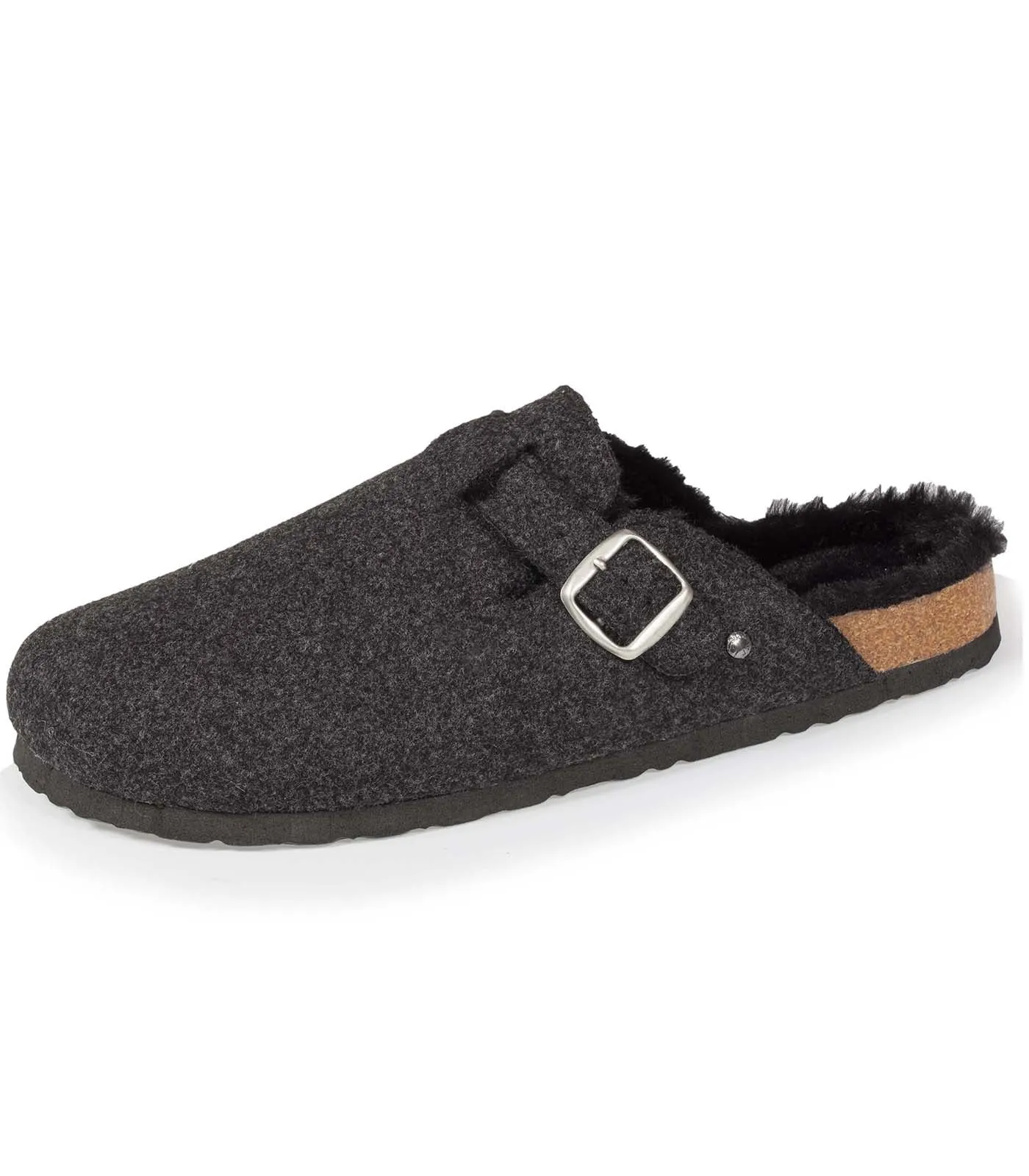 Chaussons sabots Homme Gris Chiné Liège