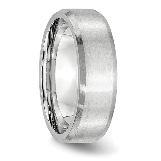 Cobalt Beveled Edge Satin 7mm Band